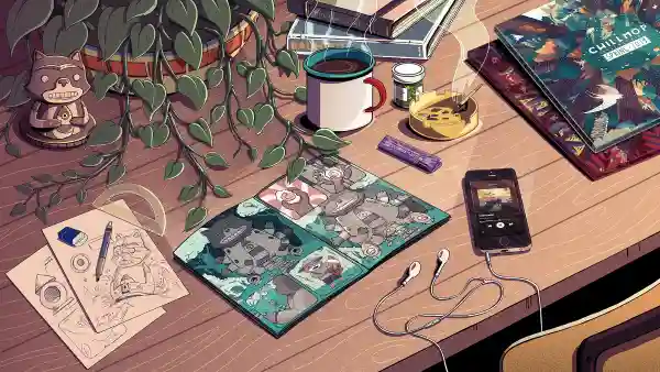 4k咖啡壁纸 - 桌子 - 绘画 - 花盆「哲风壁纸」 4k咖啡壁纸 - 桌子 - 绘画 - 花盆「哲风壁纸」