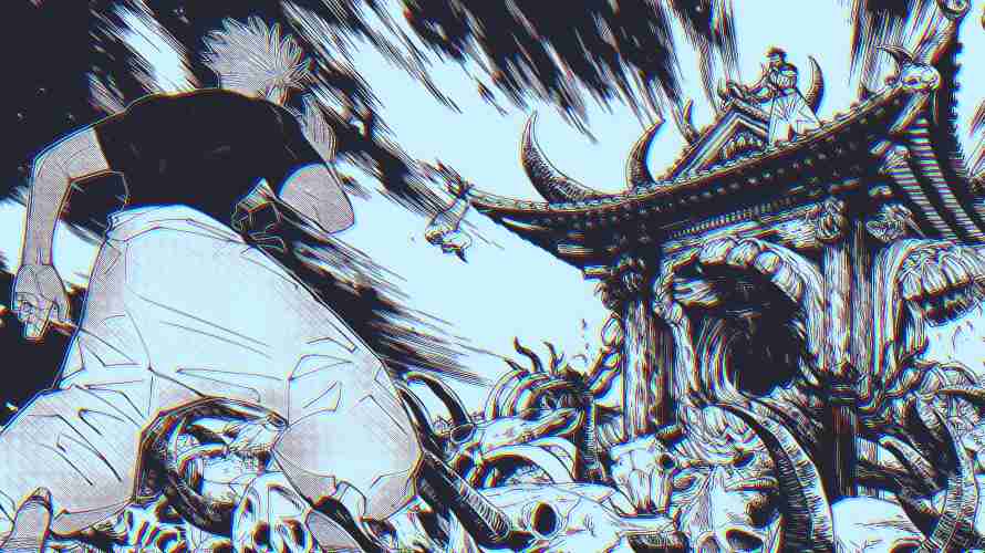 3k漫画壁纸-五条悟和颅骨-两面须那热门的壁纸「哲风壁纸」