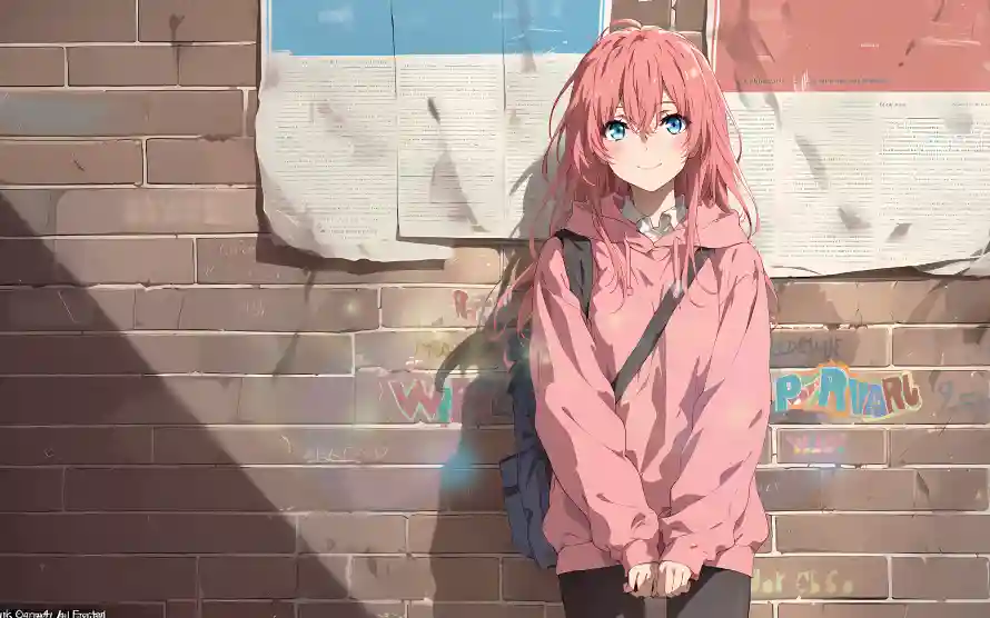 4k插画壁纸 - 二次元化 - 墙边自拍 - wallpaper「哲风壁纸」