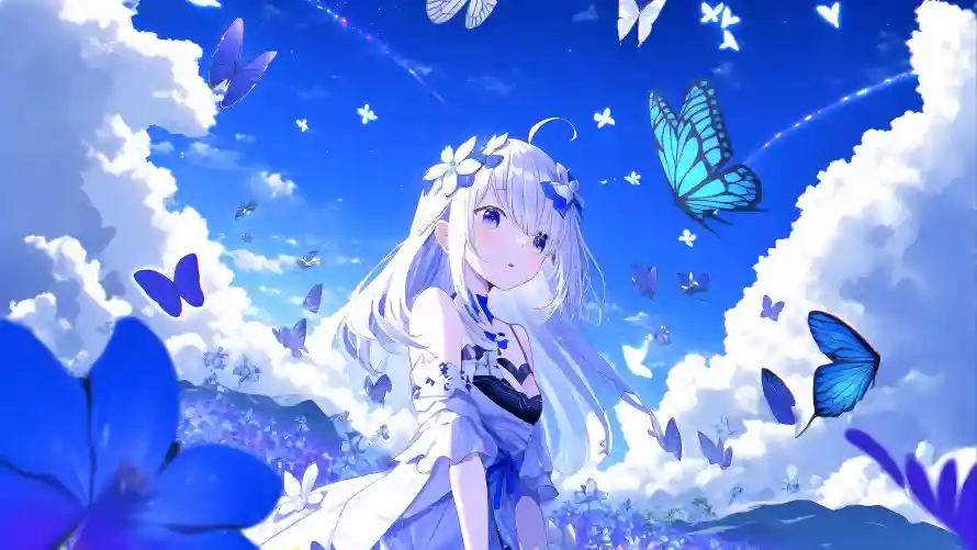 4k女孩壁纸 - 蝴蝶 - 电脑壁纸 - wallpaper「哲风壁纸」