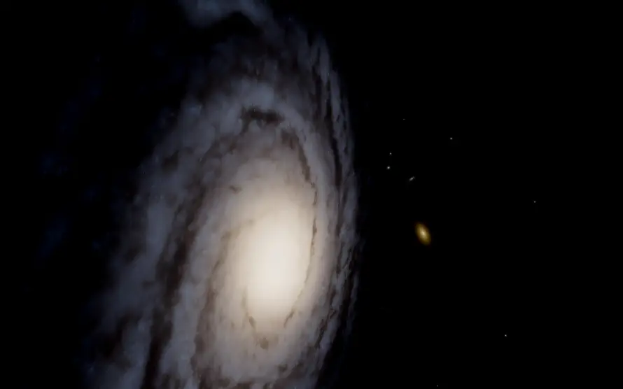 2k壁纸-仙女座星系与远处银河系-热门的壁纸「哲风壁纸」