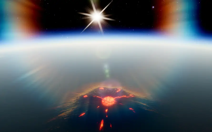2k星芒壁纸-巨型火山和-壁纸分享「哲风壁纸」