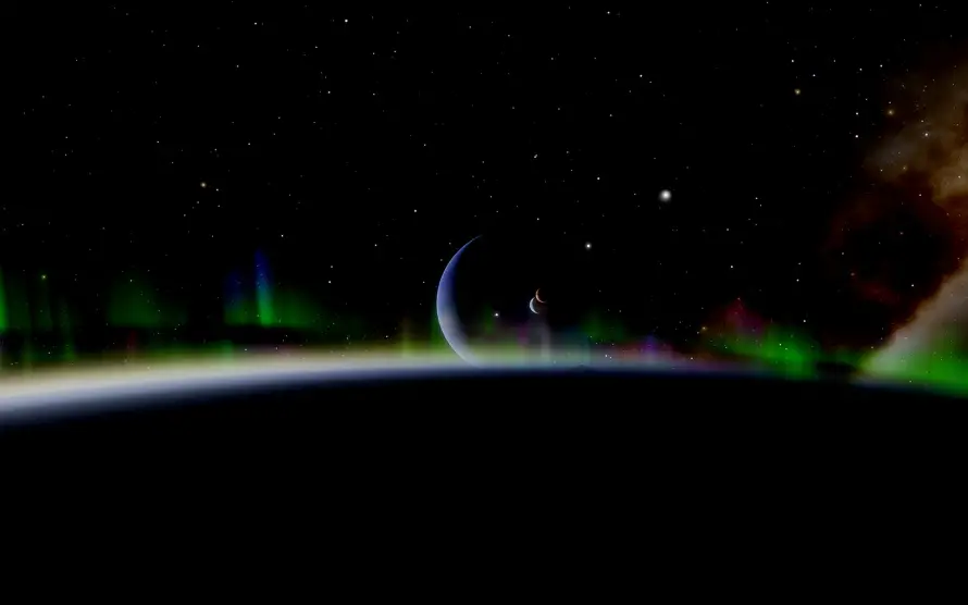4k极光壁纸 - 行星 - 地平线 - wallpaper「哲风壁纸」