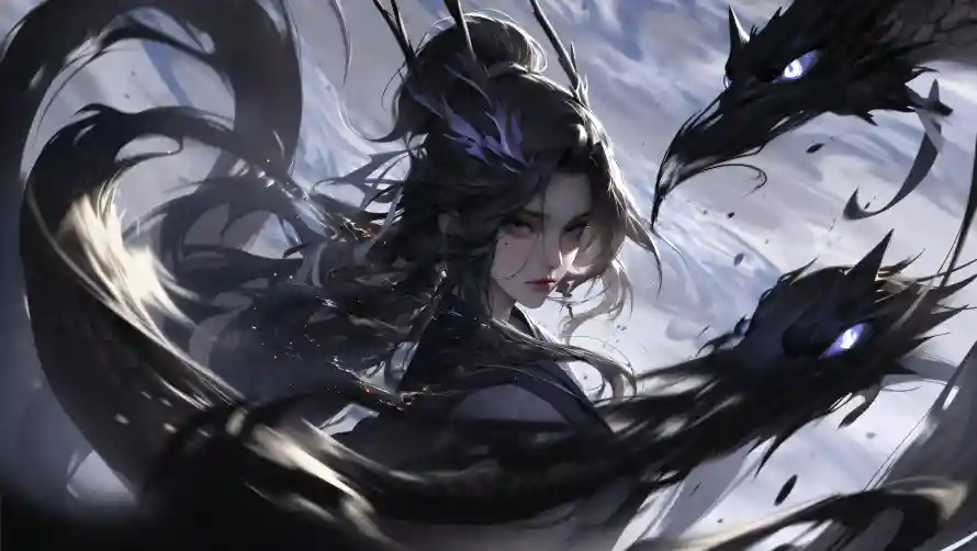 4k插画壁纸 - 暗夜龙女 - 电脑壁纸 - wallpaper「哲风壁纸」