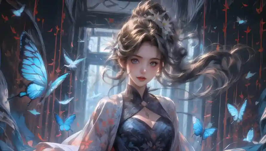 4k少女壁纸 - 蝴蝶 - 宫廷风 - wallpaper「哲风壁纸」 4k少女壁纸 - 蝴蝶 - 宫廷风 - wallpaper「哲风壁纸」