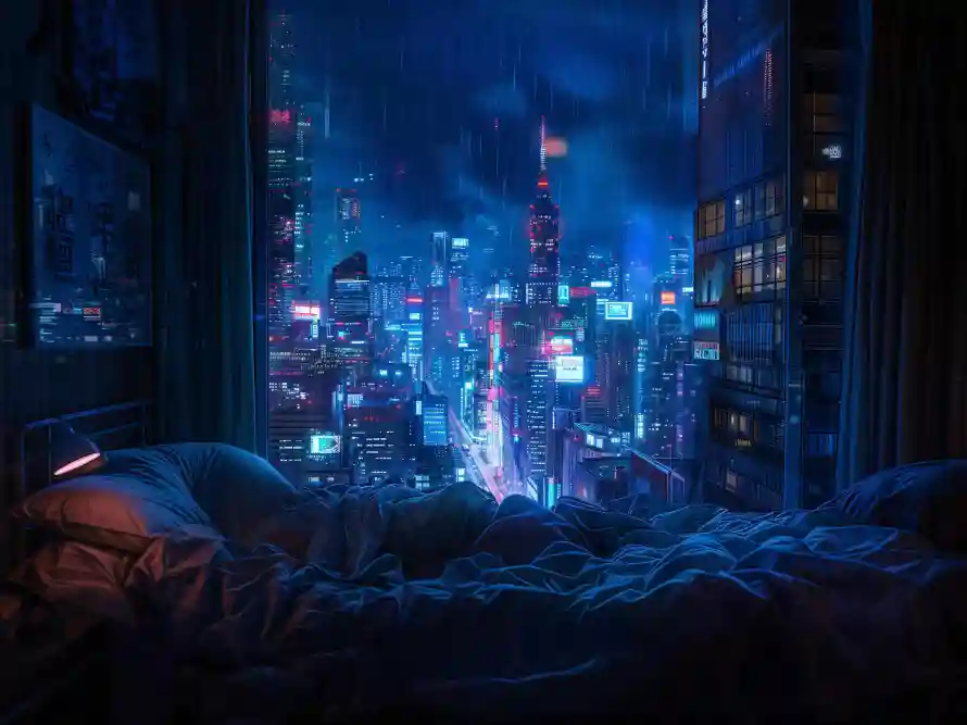 4k卧室壁纸-夜景 - -热门的壁纸「哲风壁纸」