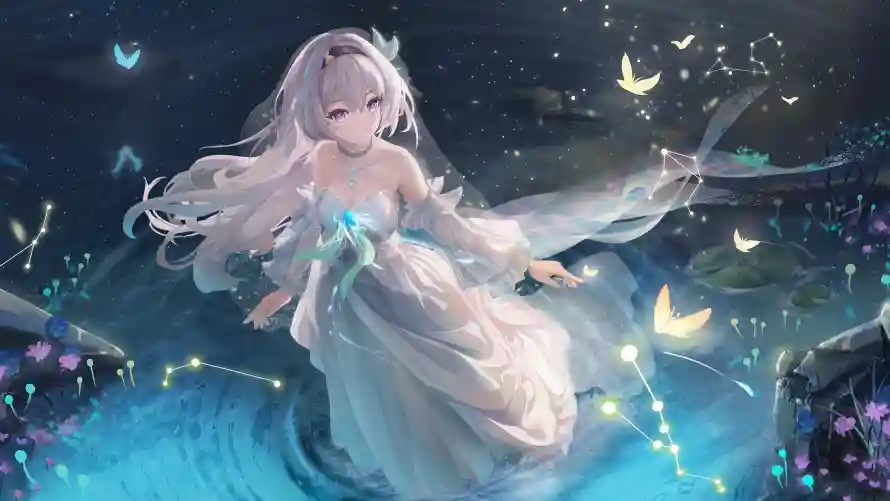 4k插画壁纸 - 青/出水芙蓉 - 电脑壁纸 - wallpaper「哲风壁纸」