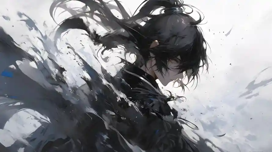 4k插画帅哥壁纸 - 黑白水墨风 - 电脑壁纸 - wallpaper「哲风壁纸」
