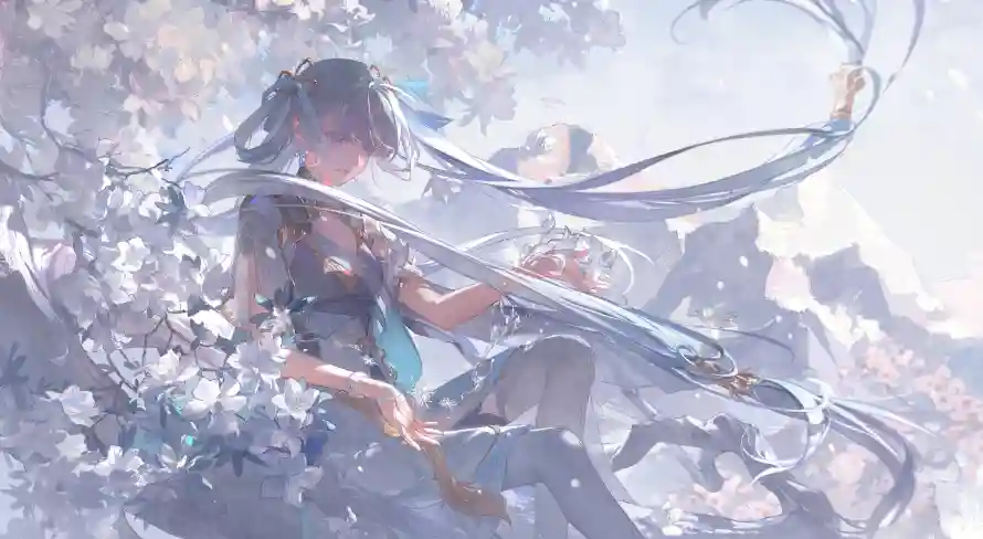 3k插画壁纸-白-出水芙蓉 - -壁纸推荐「哲风壁纸」