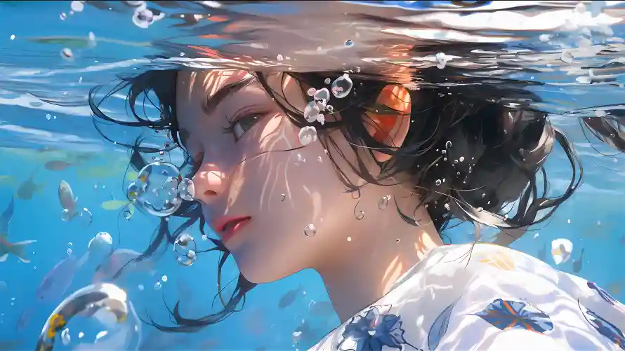 4k动漫壁纸-原画艺术和海洋女孩-免费下载「哲风壁纸」