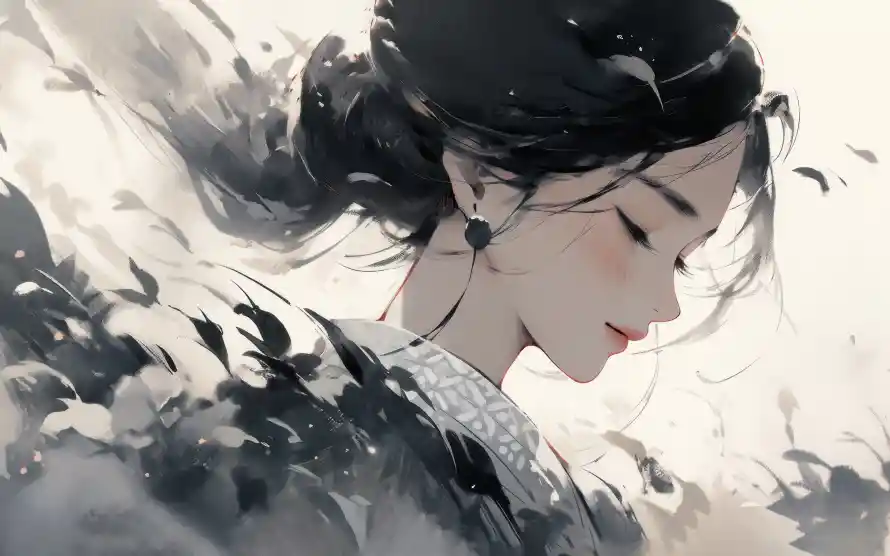 4k女孩壁纸 - 水墨 - 电脑壁纸 - wallpaper「哲风壁纸」
