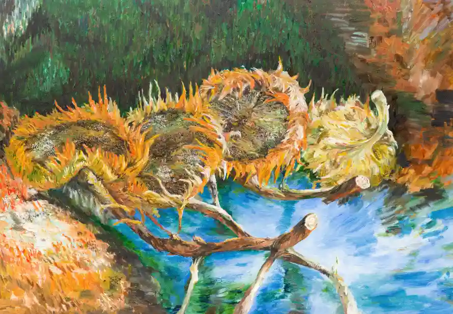 2k梵高壁纸-艺术品 - 向日葵油画-热门的壁纸「哲风壁纸」