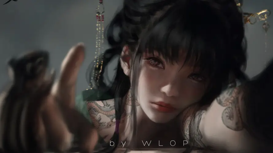 2k美女壁纸-暗色系和-热门的壁纸「哲风壁纸」