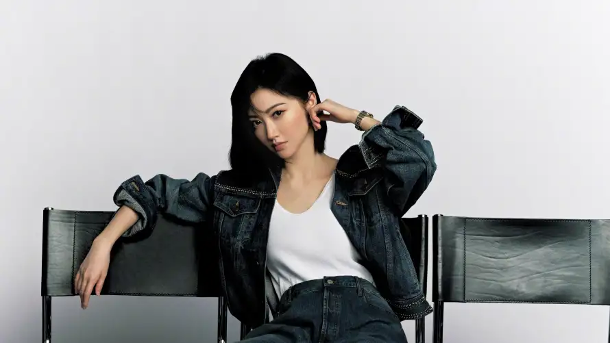 4k景甜壁纸 - 女明星 - 时尚造型 - 牛仔外套「哲风壁纸」