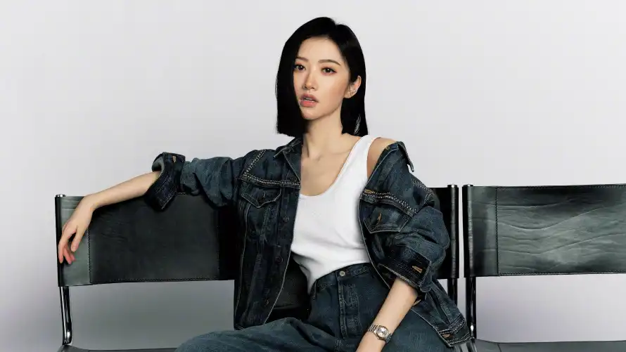 4k景甜壁纸 - 女明星 - 时尚造型 - 牛仔外套「哲风壁纸」