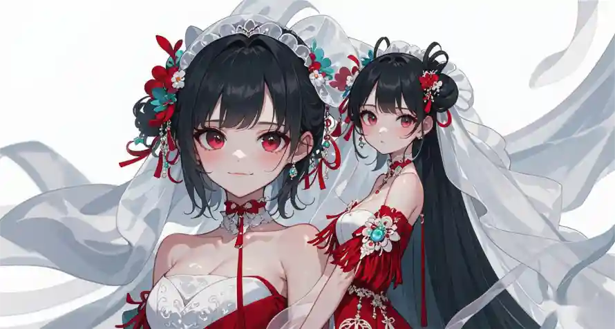 2k动漫壁纸-二次元 - 古风-红衣少女壁纸推荐「哲风壁纸」