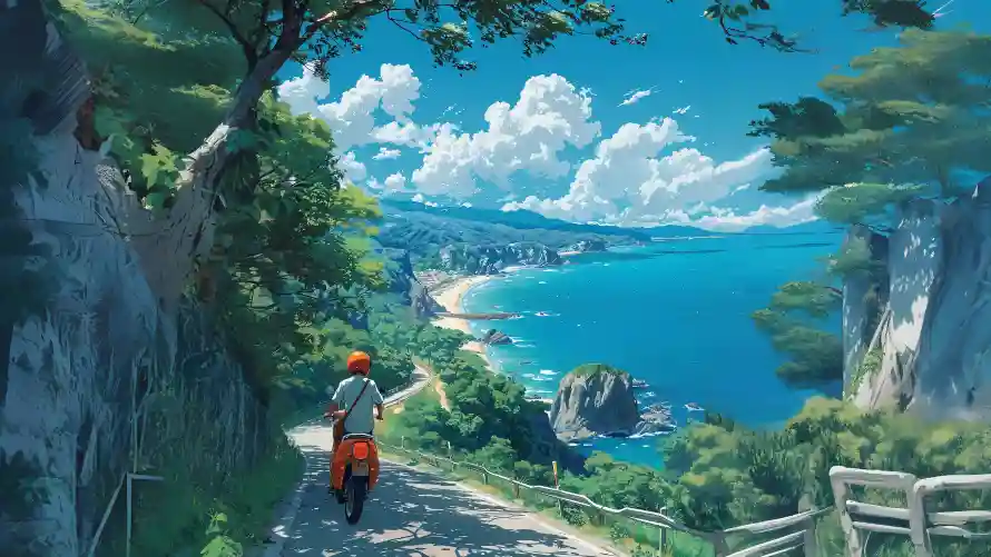 4k唯美壁纸 - 夏日 - 海滨 - 骑行「哲风壁纸」 4k唯美壁纸 - 夏日 - 海滨 - 骑行「哲风壁纸」