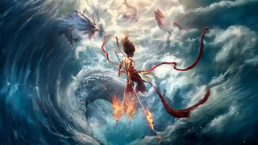 4k哪吒壁纸 - 海浪 - 火焰 - 飘带「哲风壁纸」 4k哪吒壁纸 - 海浪 - 火焰 - 飘带「哲风壁纸」
