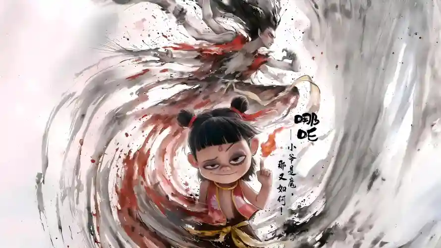 8k哪吒壁纸-水墨风壁纸和酷炫-动画角色免费下载「哲风壁纸」