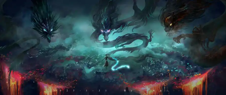 4k三龙壁纸 - 带鱼屏 - 战三龙 - 申公豹「哲风壁纸」