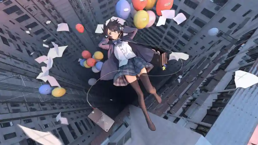 4k少女壁纸 - 科幻感 - 五彩斑斓 - 高楼之间「哲风壁纸」 4k少女壁纸 - 科幻感 - 五彩斑斓 - 高楼之间「哲风壁纸」