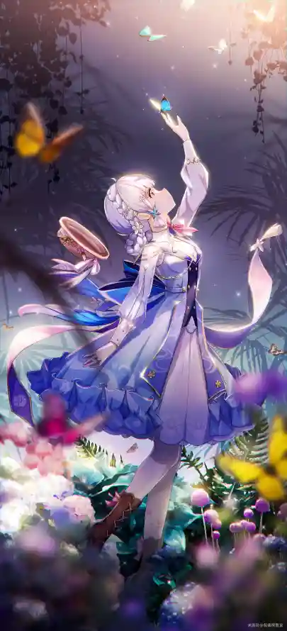 4k绫华壁纸 - 花卉 - 蝴蝶 - 大小姐「哲风壁纸」