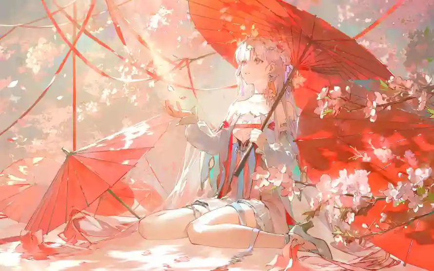 4k意境壁纸 - 春风 - 梨花 - 红伞「哲风壁纸」 4k意境壁纸 - 春风 - 梨花 - 红伞「哲风壁纸」