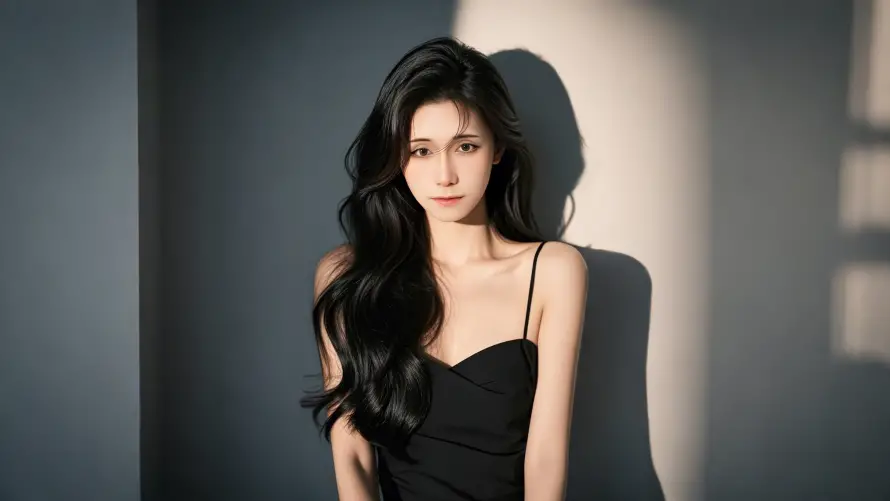 2k人物壁纸-黑色吊带壁纸和美女-壁纸分享「哲风壁纸」