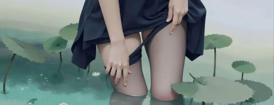 5k性感壁纸-性感美女与黑丝-水中场景热门的壁纸「哲风壁纸」