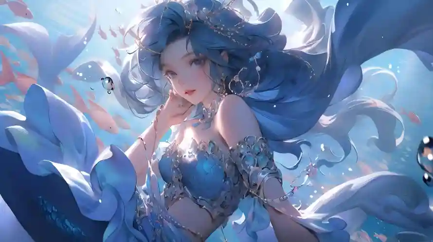 4k动漫壁纸 - 美人鱼 - 梦幻形象 - 海洋角色「哲风壁纸」