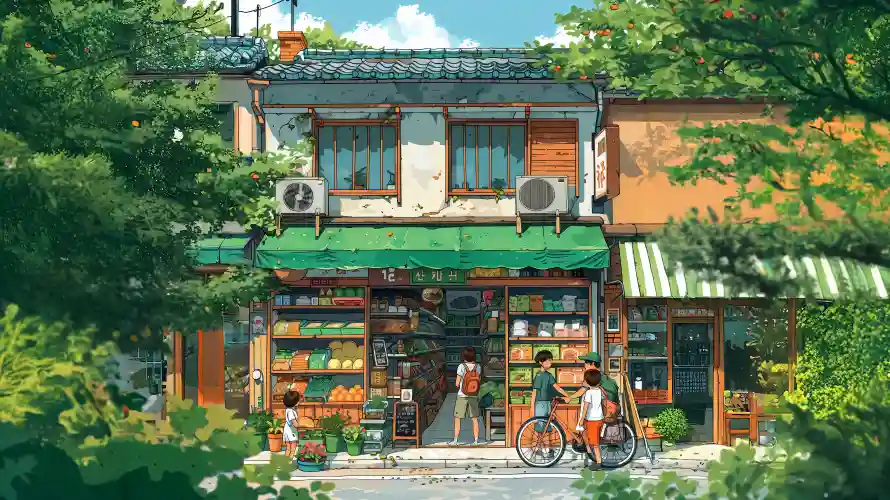 3k插画壁纸-治愈风壁纸和清新-店铺场景壁纸分享「哲风壁纸」