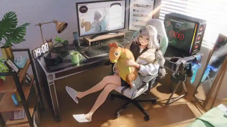 4k动画壁纸 - 插画 - 玩偶 - 动漫少女「哲风壁纸」