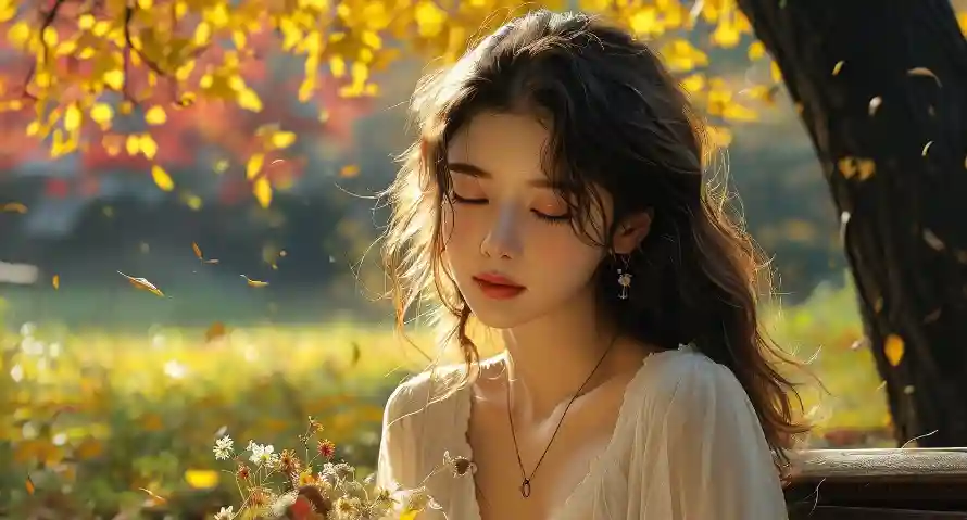 2k公园壁纸-清纯美女与树-美女写真热门的壁纸「哲风壁纸」