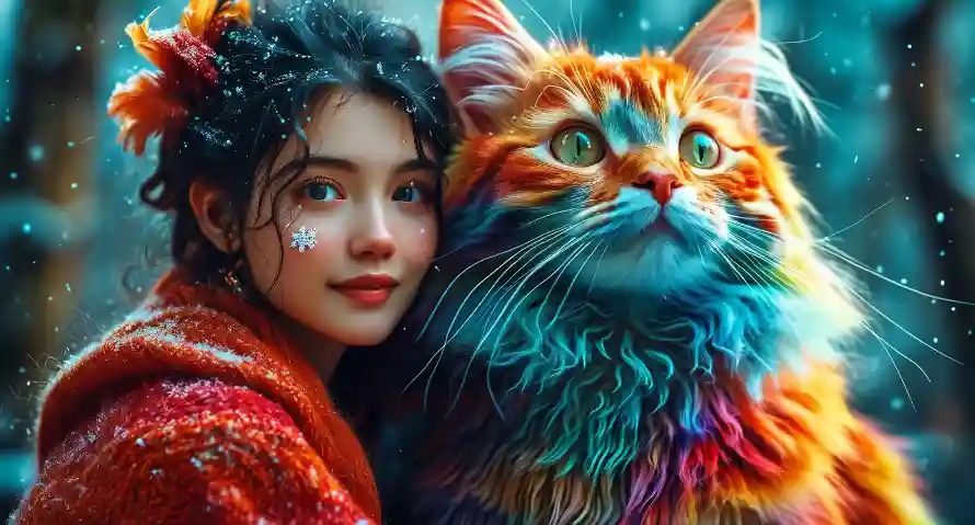 2k七彩壁纸-大猫咪 - 人物-七彩大猫咪热门的壁纸「哲风壁纸」