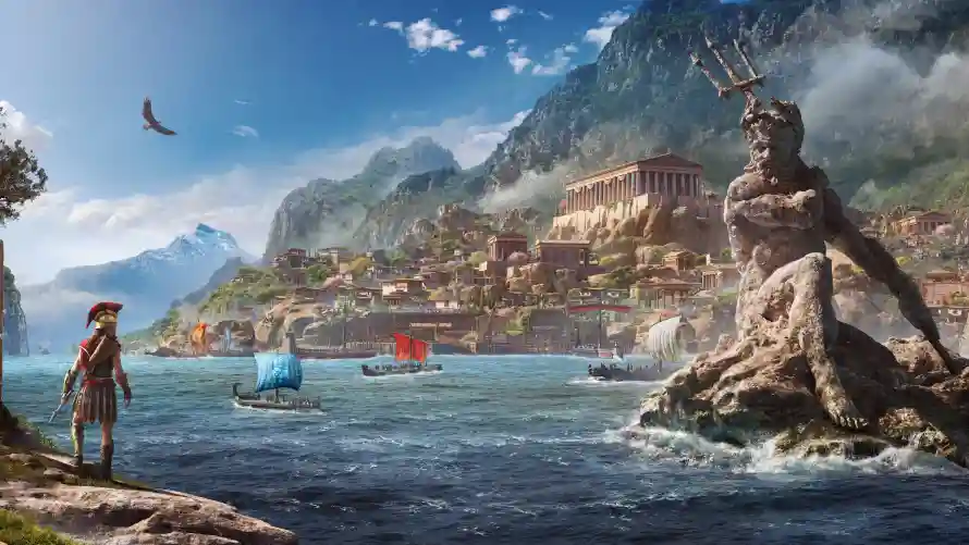 4k海景壁纸 - 游戏 - 人物眺望 - 刺客信条「哲风壁纸」