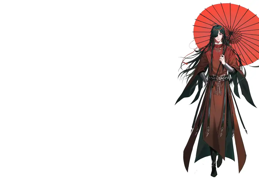 4k执伞壁纸 - 红衣 - 花城 - 古风人物「哲风壁纸」