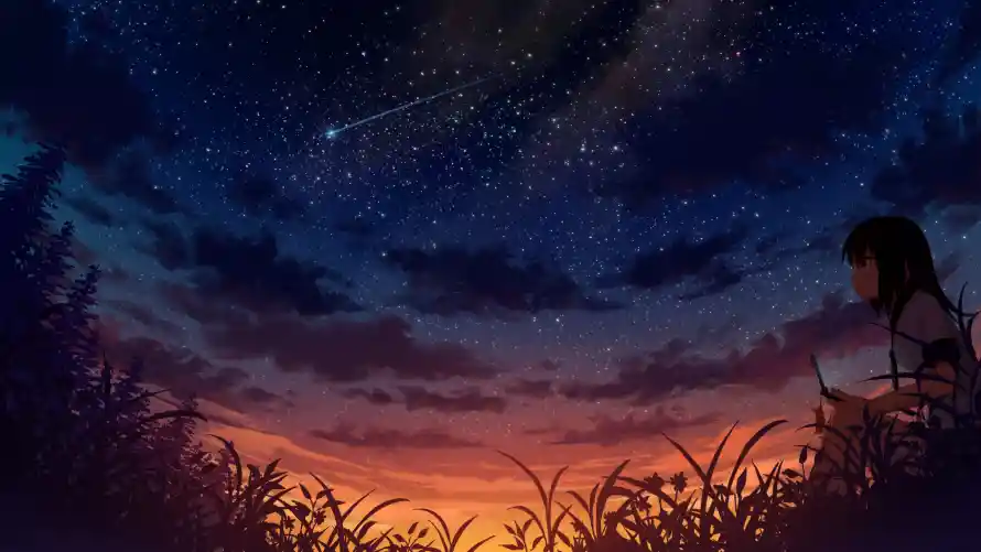 4k动漫壁纸 - 女孩 - 插画 - 星空「哲风壁纸」