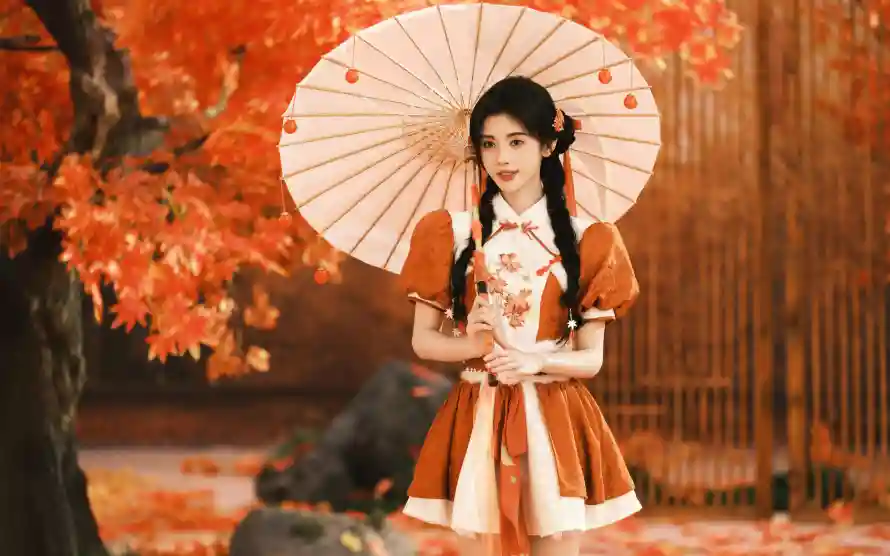 4k古装壁纸-鞠婧祎 - 持伞-古风美女免费下载「哲风壁纸」