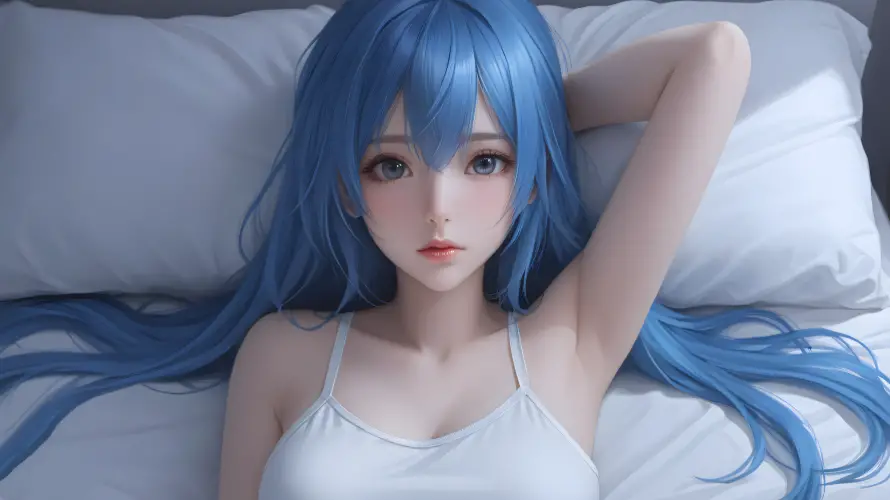 4k少女壁纸 - 梦幻 - 美少女 - 卡通蓝发「哲风壁纸」