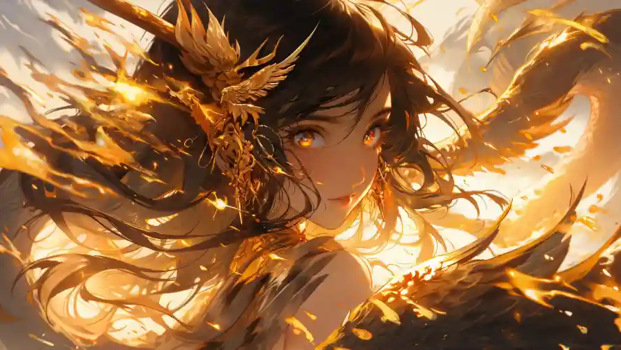 4k少女壁纸 - 风格 - 炫焰黄 - 动漫人物「哲风壁纸」