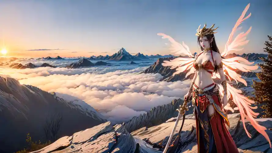 4k美杜莎壁纸-云海场景与奇幻角色-斗破苍穹「哲风壁纸」