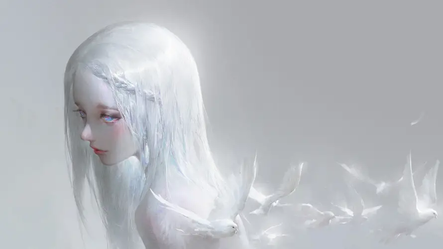 4k动漫壁纸 - 少女 - 梦幻 - 银发「哲风壁纸」