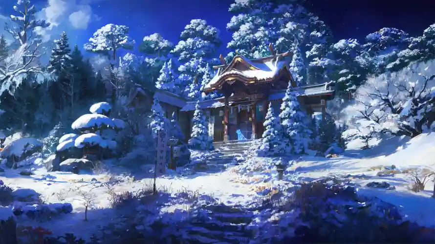 4k动漫壁纸-冬日雪景与雪景-动漫壁纸壁纸推荐「哲风壁纸」