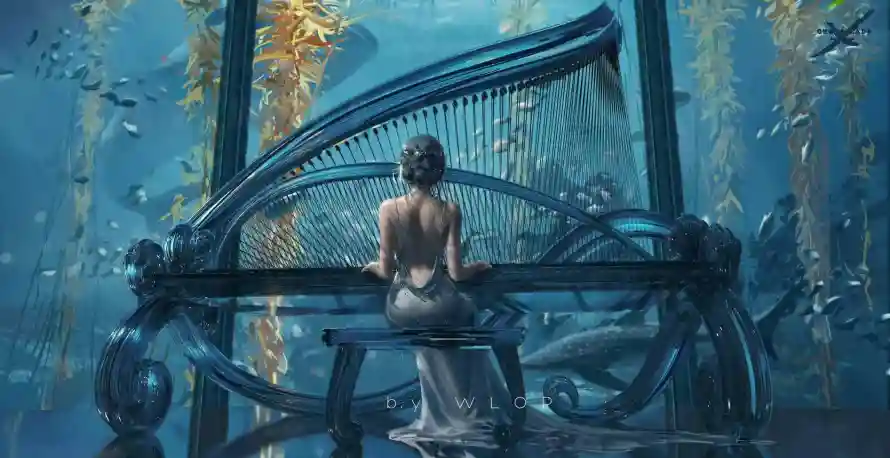 2k插画壁纸-海琴烟与艺术-WLOP壁纸推荐「哲风壁纸」