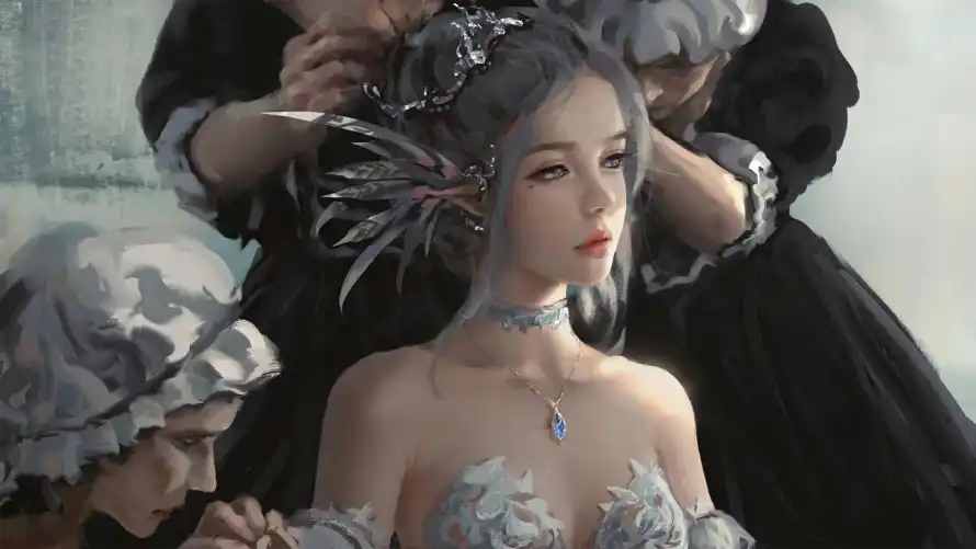 2k插画壁纸-海琴烟与鬼刀-WLOP热门的壁纸「哲风壁纸」
