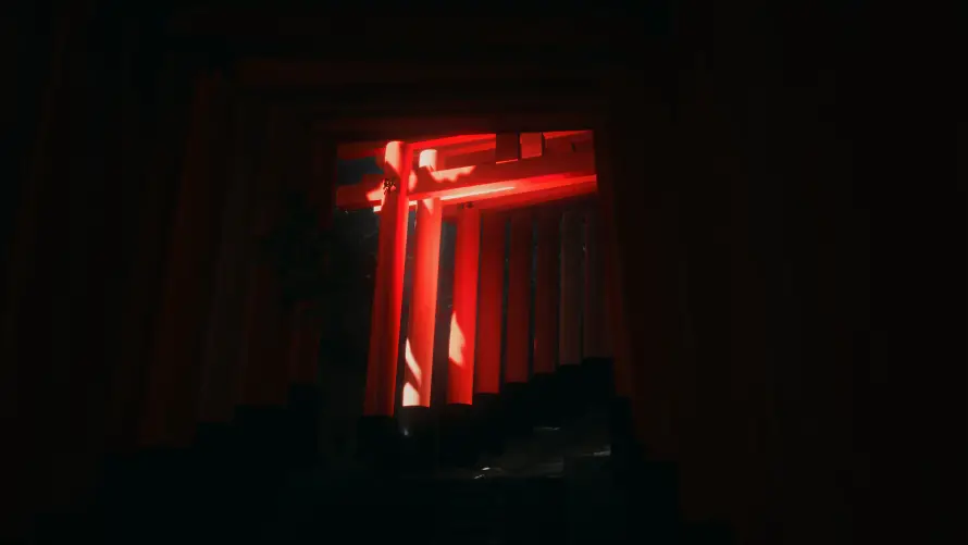 4k壁纸壁纸 - 鸟居 - 夜景鸟居 - 神秘鸟居「哲风壁纸」