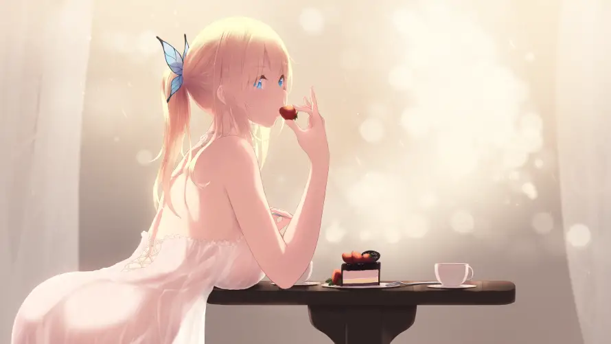 4k动漫壁纸 - 少女 - 甜点 - 美女「哲风壁纸」