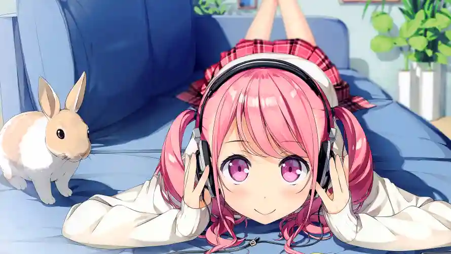 7k动漫壁纸-动漫壁纸与少女-躺卧少女壁纸分享「哲风壁纸」