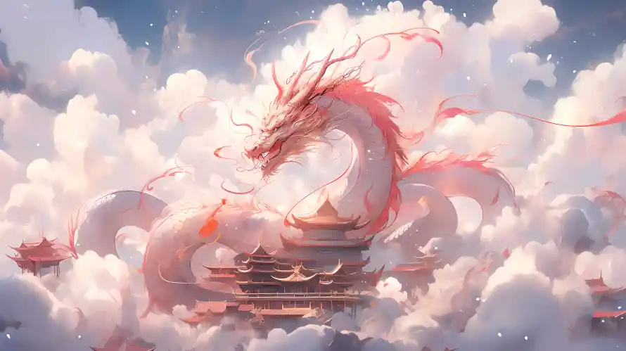 4kAI壁纸-中国龙和云端-奇幻场景壁纸分享「哲风壁纸」