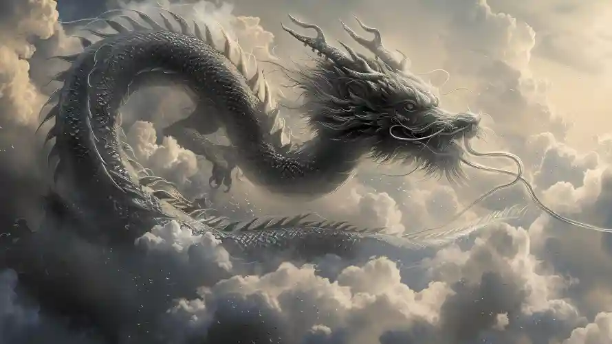 4kAI壁纸 - 中国龙 - 云端巨龙 - 幻想元素「哲风壁纸」